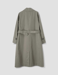 Imperméable à patte de boutonnage cachée - Brown & Gray & Green & Beige