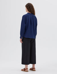Chemise sans col boutonnée - Blue