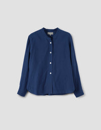Chemise sans col boutonnée - Blue
