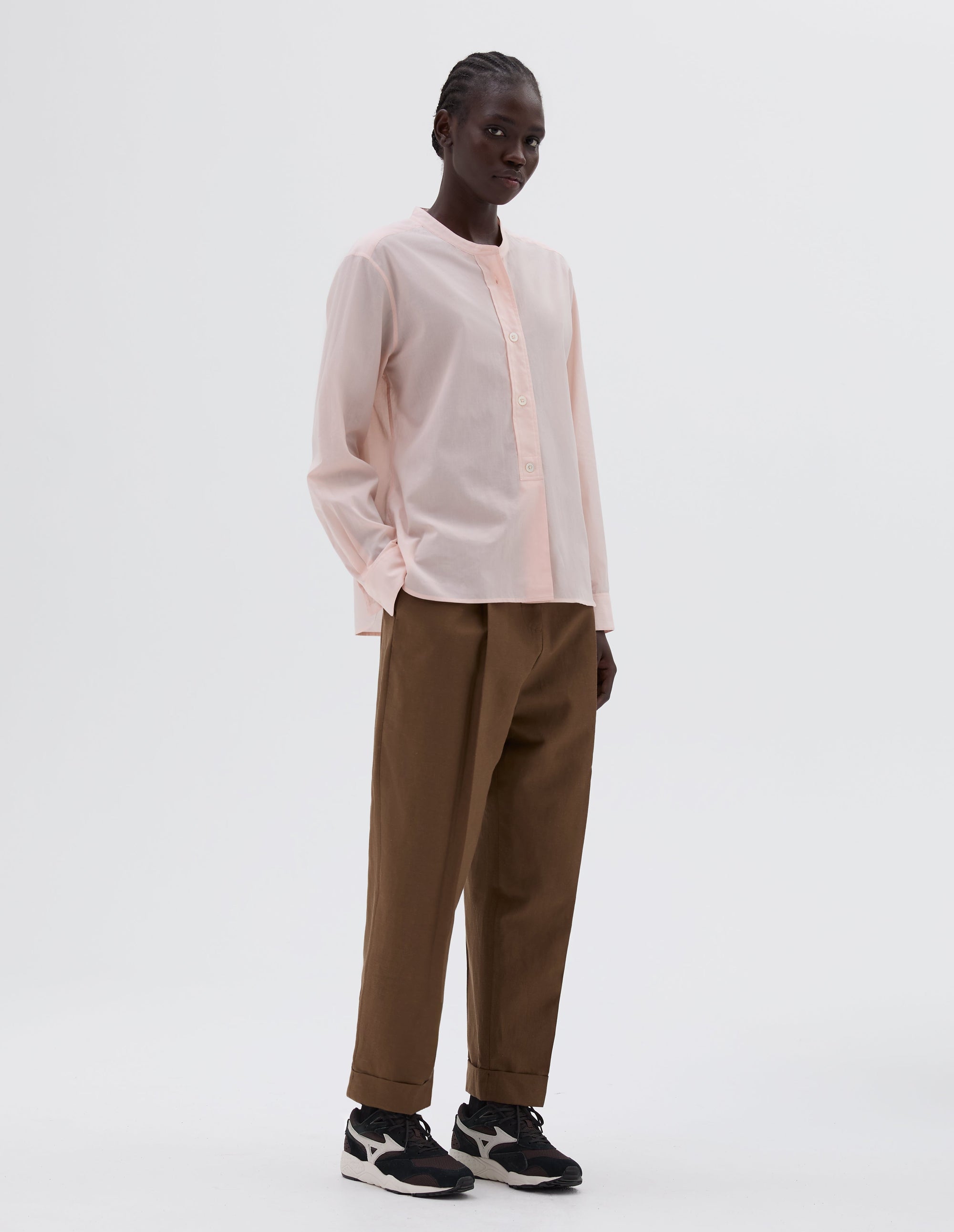Chemise sans col boutonnée - Pink