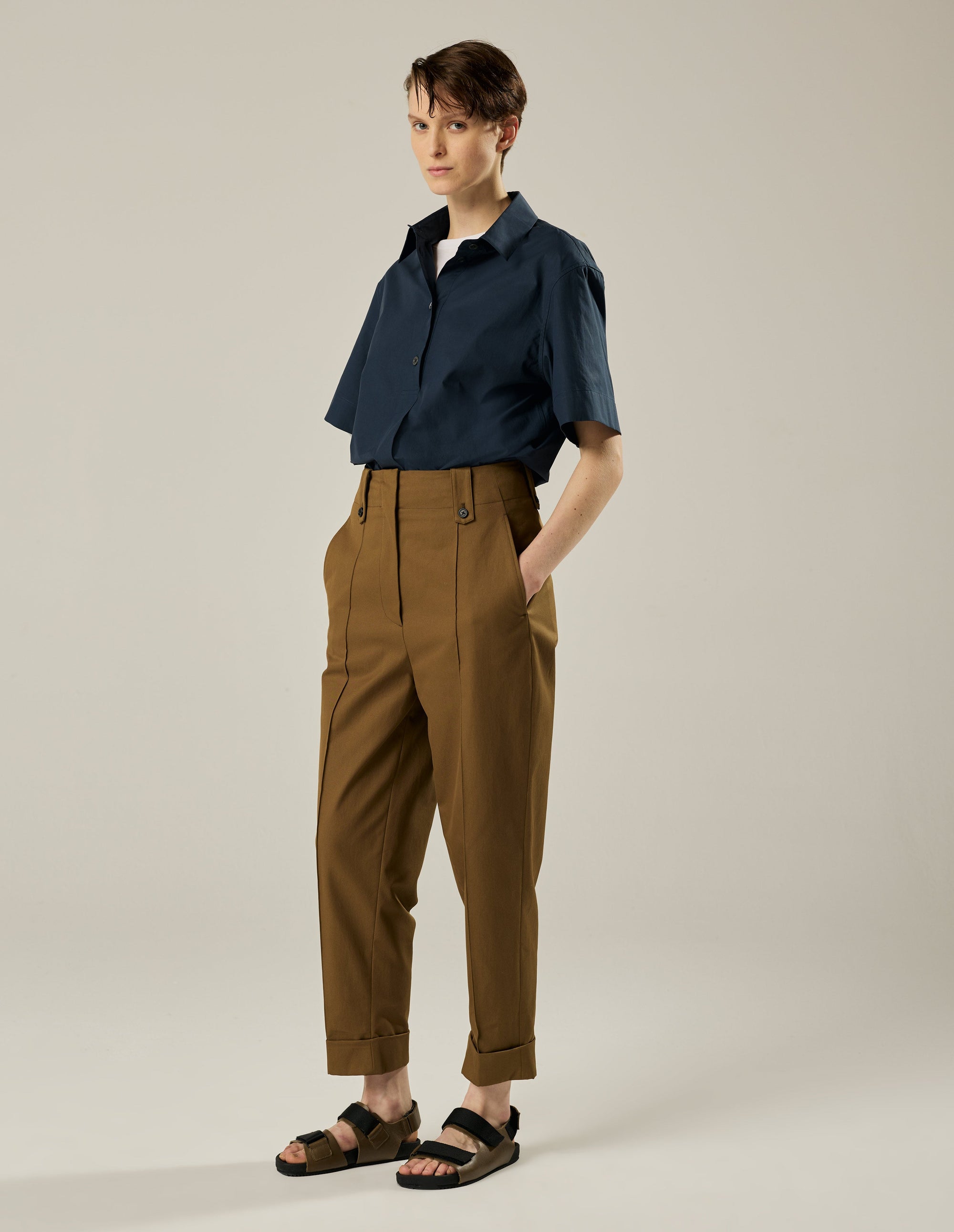 Chemise à pans longs manches courtes - Navy