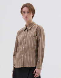 Chemise simple - Brown & White & Striped