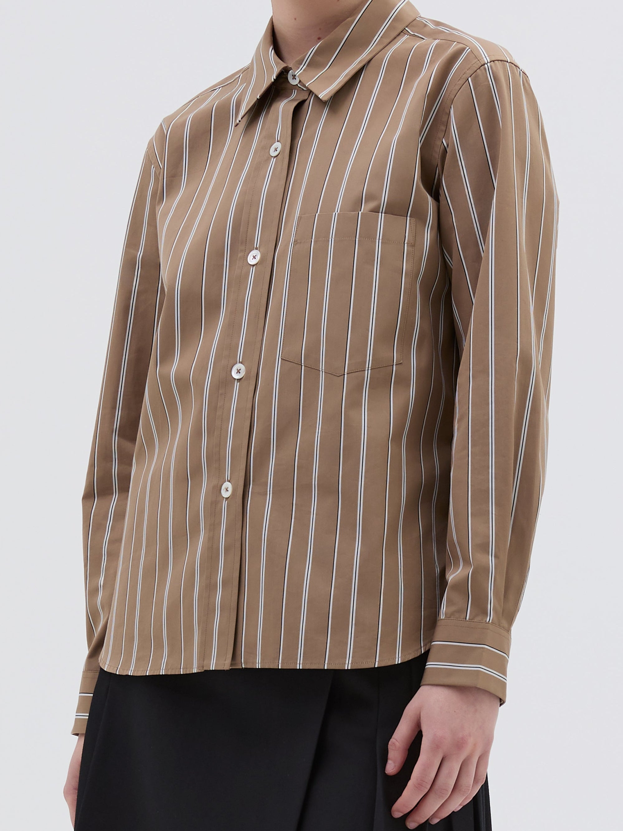Chemise à rayures - Brown & White