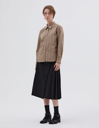 Chemise simple - Brown & White & Striped