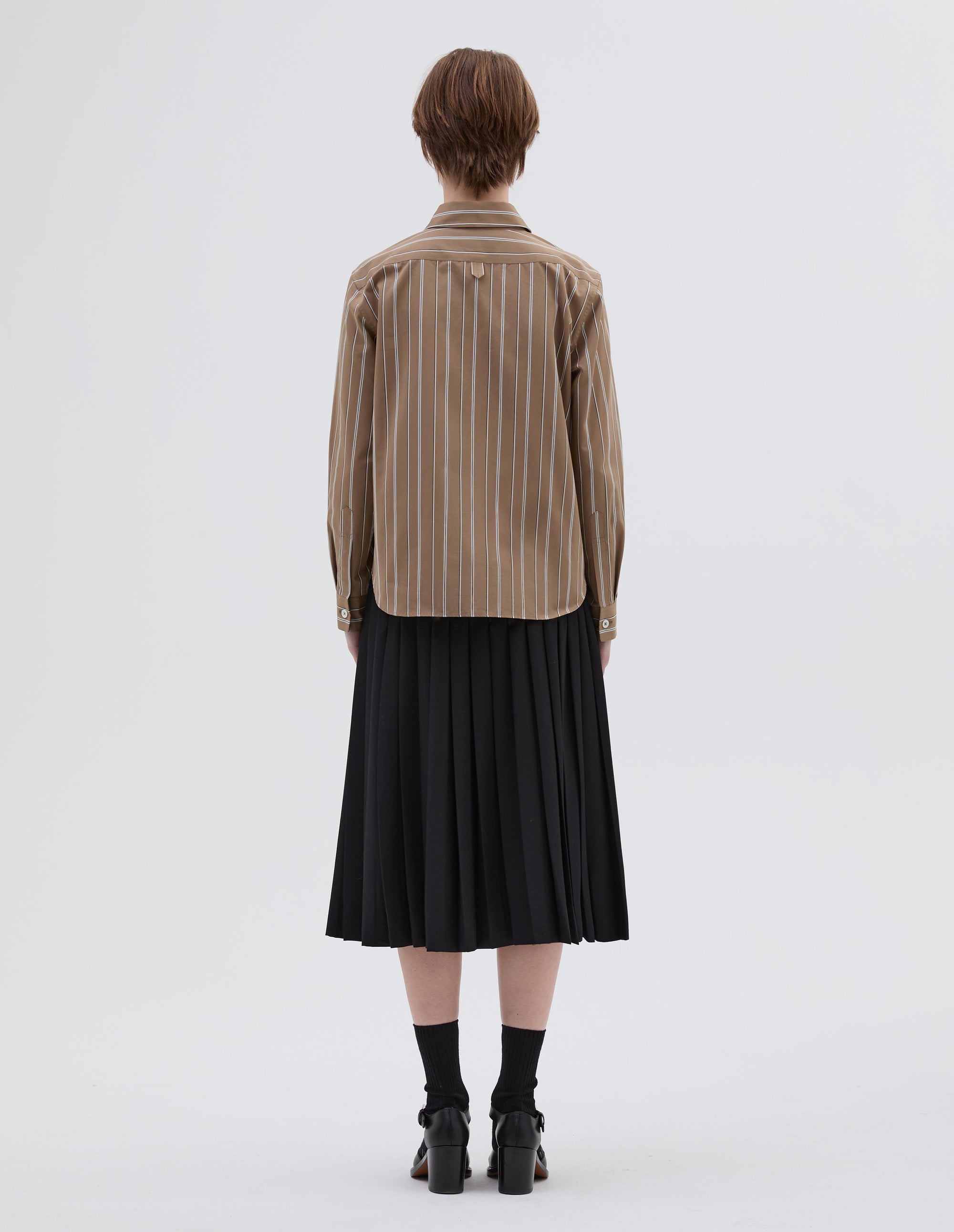 Chemise simple - Brown & White & Striped