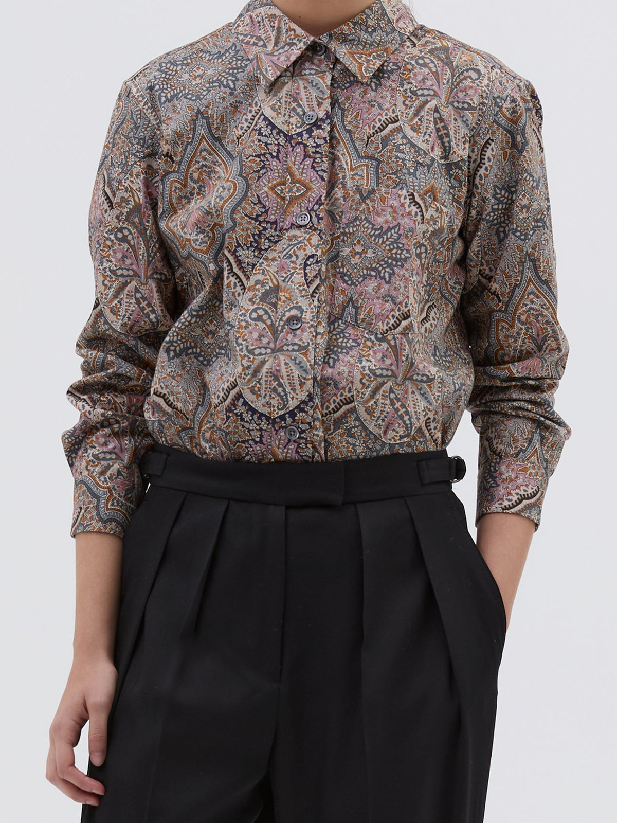 Chemise à motif jacquard - Petrol & Sand & Pink