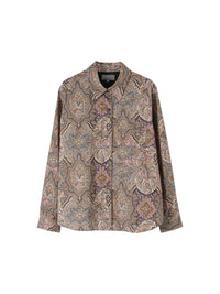 Chemise à motif jacquard - Petrol & Sand & Pink