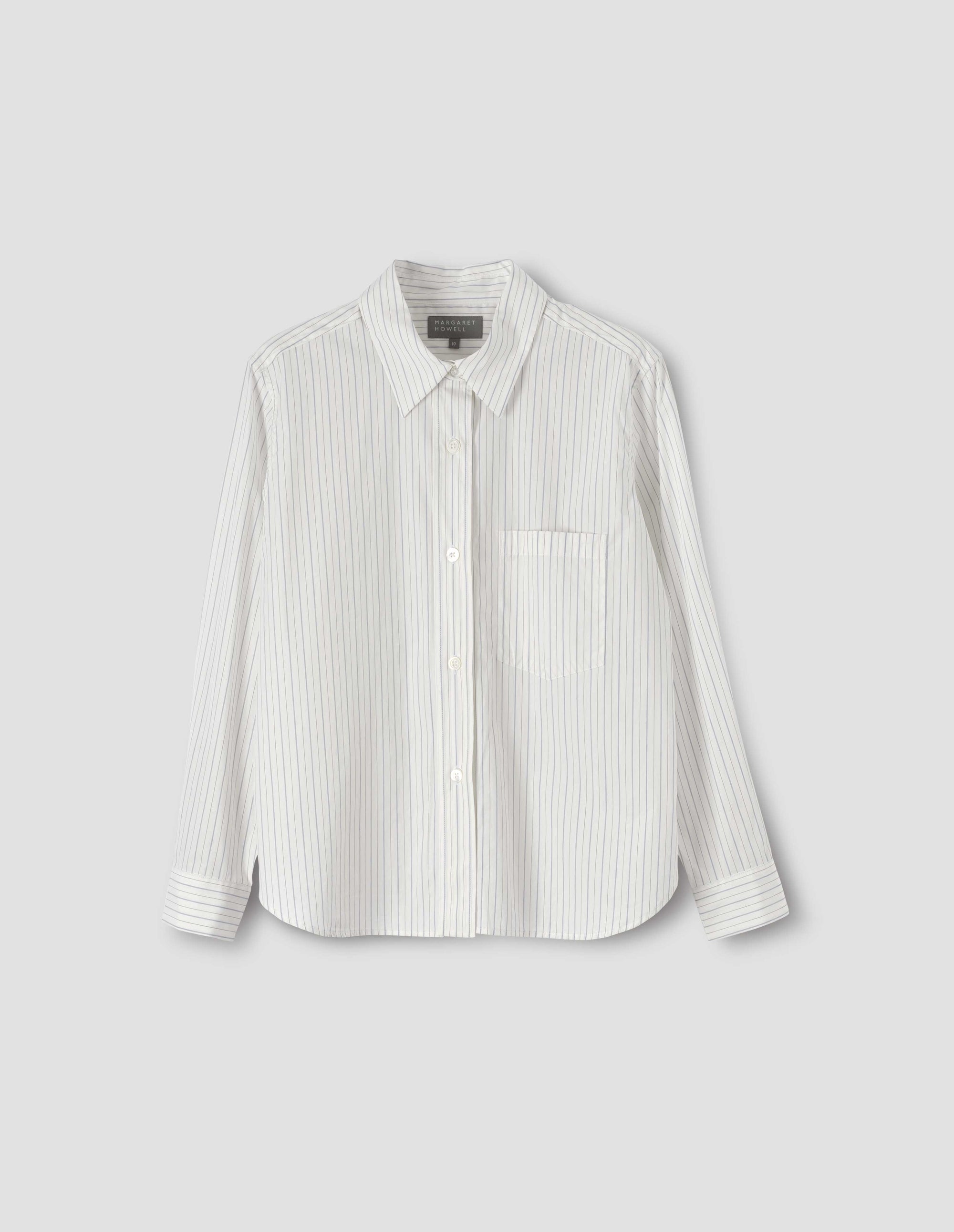 Chemise simple - White & Blue & Black & Striped