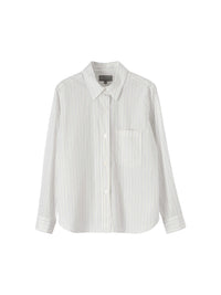 Chemise ample à rayures - White & Blue & Black
