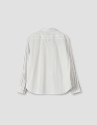 Chemise simple - White & Blue & Black & Striped