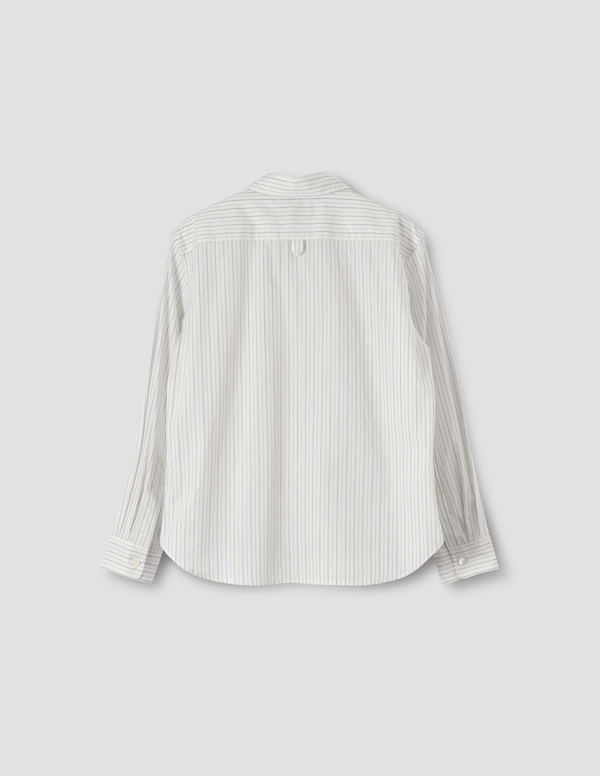 Chemise simple - White & Blue & Black & Striped