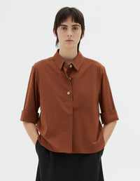 Chemise à trois boutons - Umber