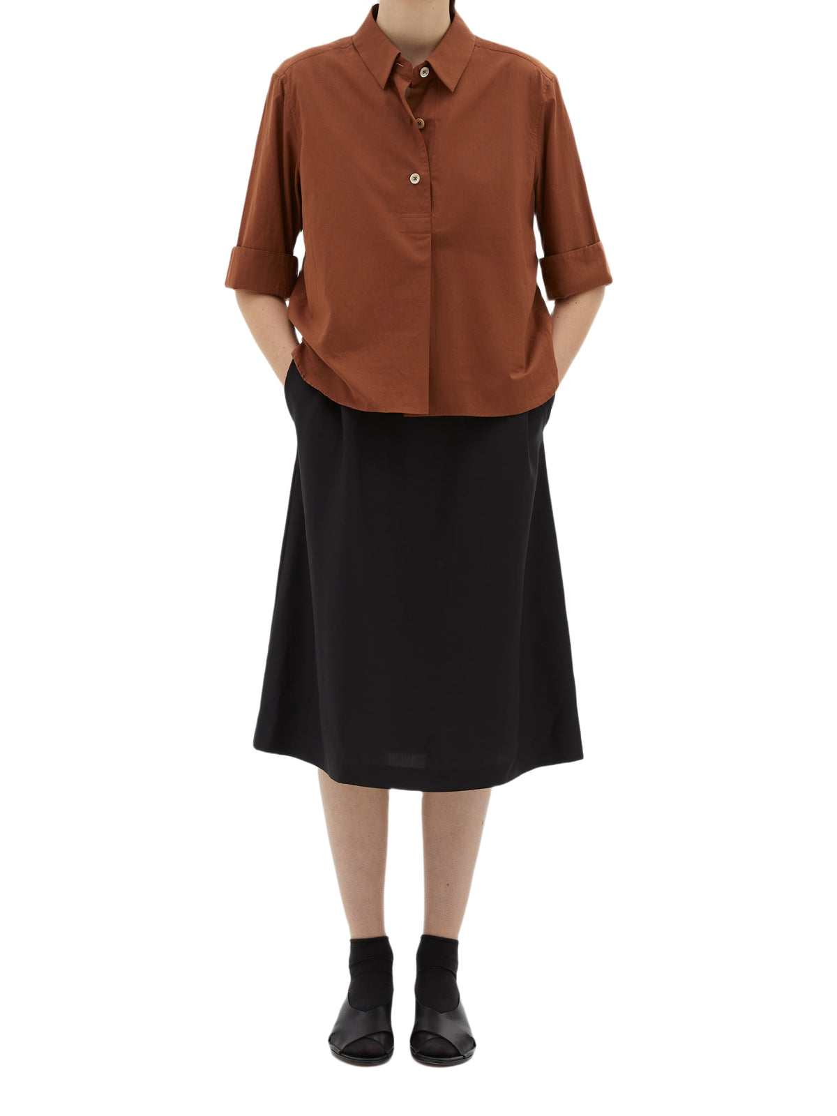 Chemise à trois boutons - Umber