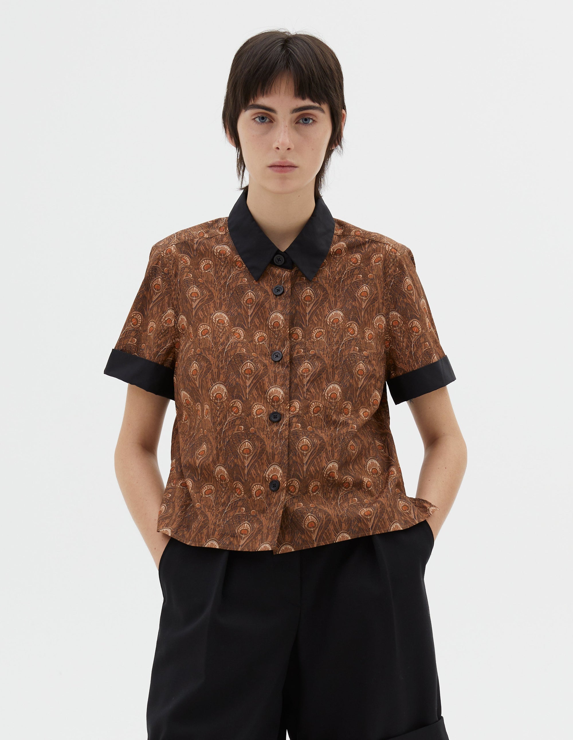 Chemise à petits poignets - Tobacco & Umber