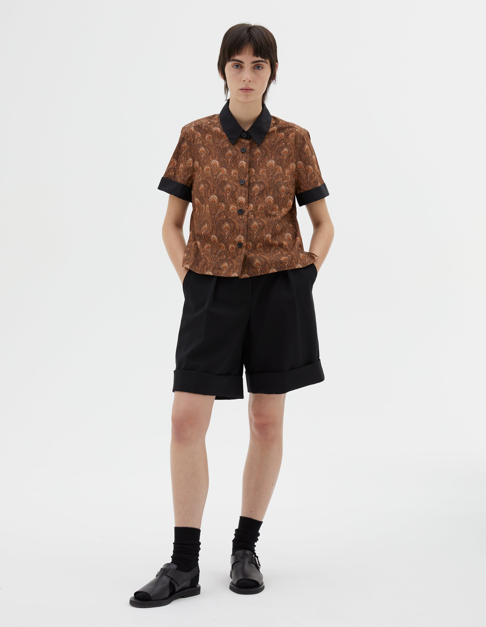 Chemise à petits poignets - Tobacco & Umber