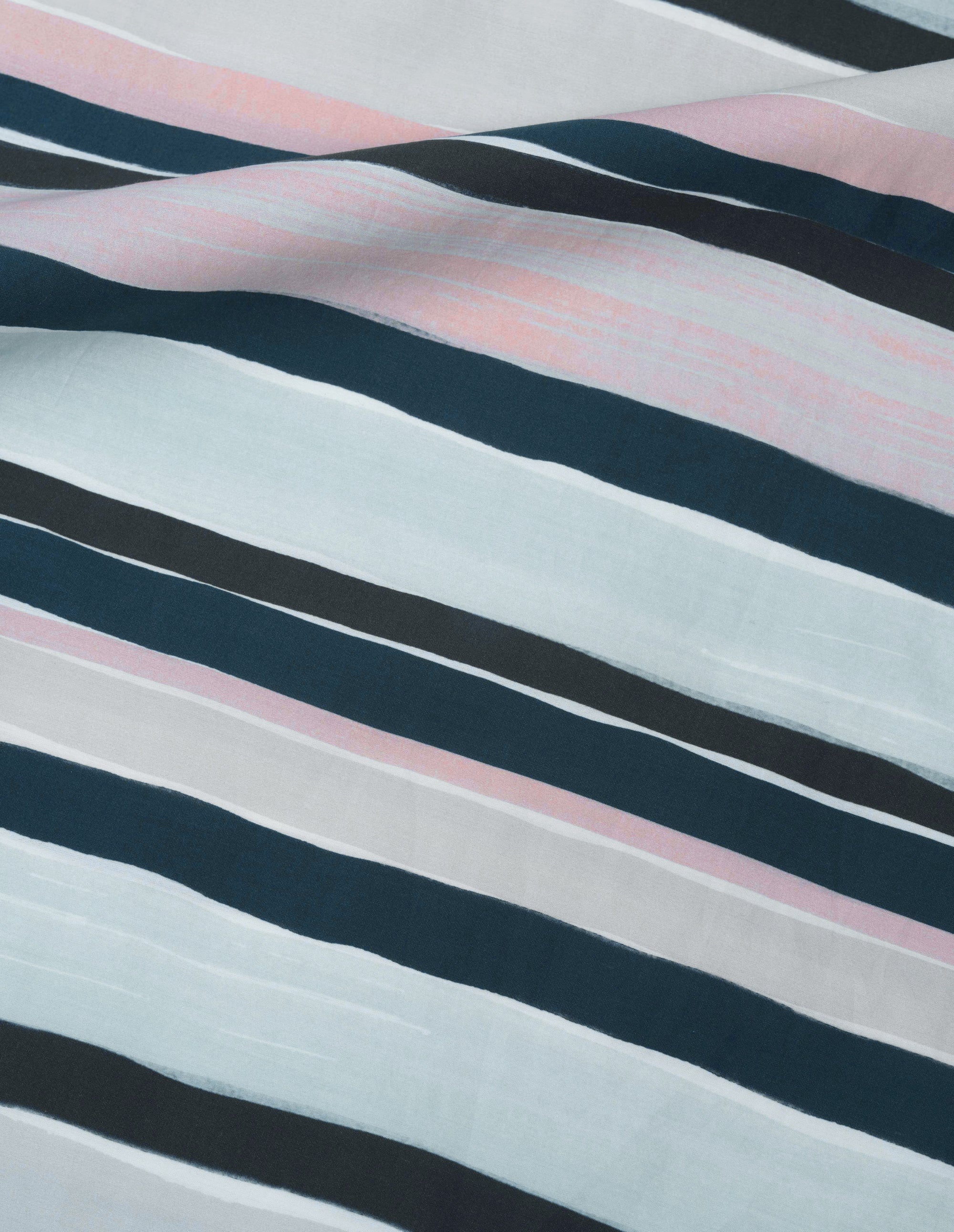 Chemise à petits poignets - Striped & Pink & Navy & Blue