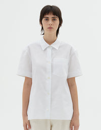 Chemise manches courtes à poche - White