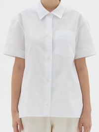 Chemise manches courtes à poche - White