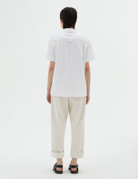 Chemise manches courtes à poche - White