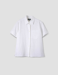Chemise manches courtes à poche - White