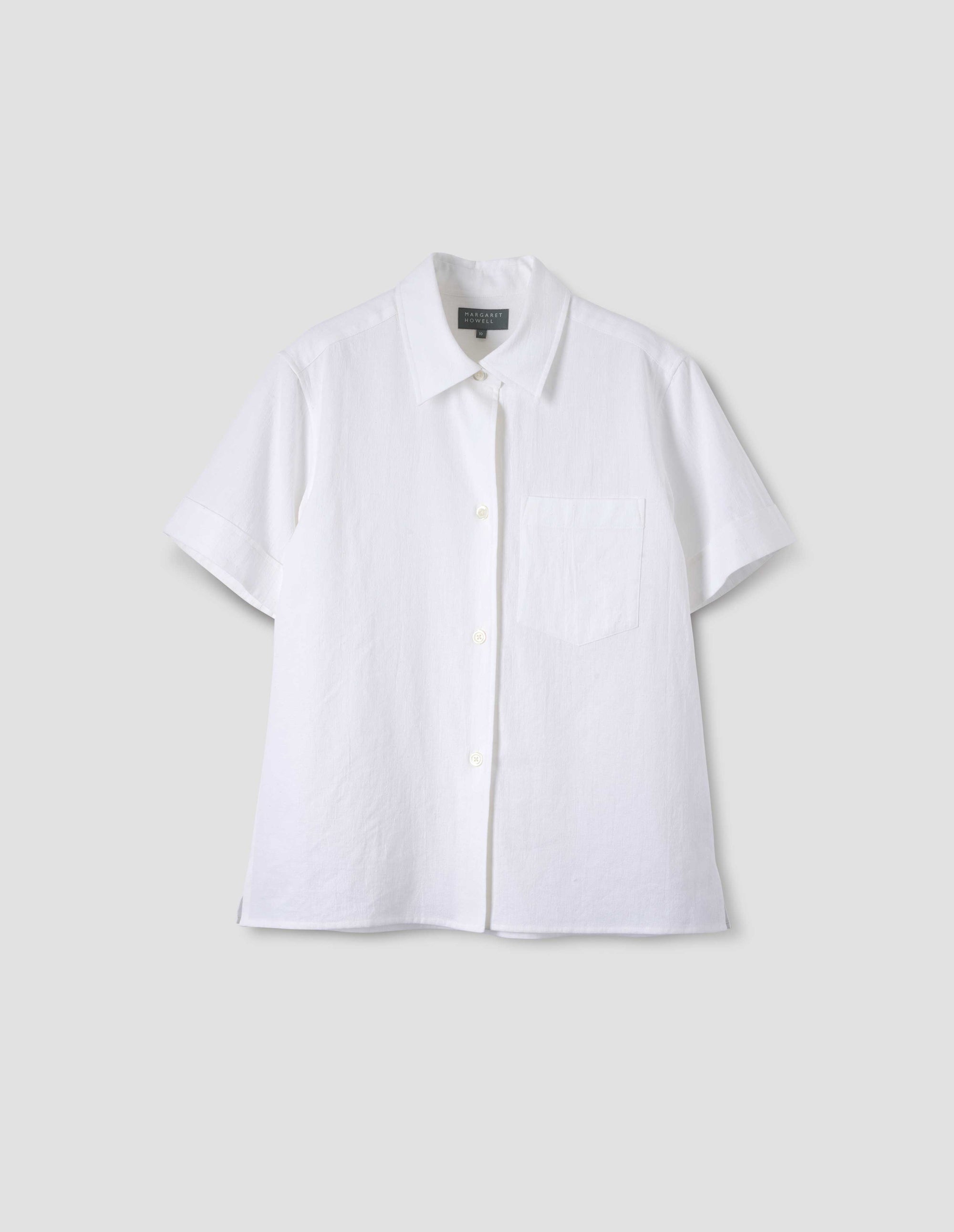 Chemise manches courtes à poche - White