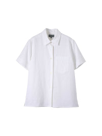 Chemise manches courtes à poche - White