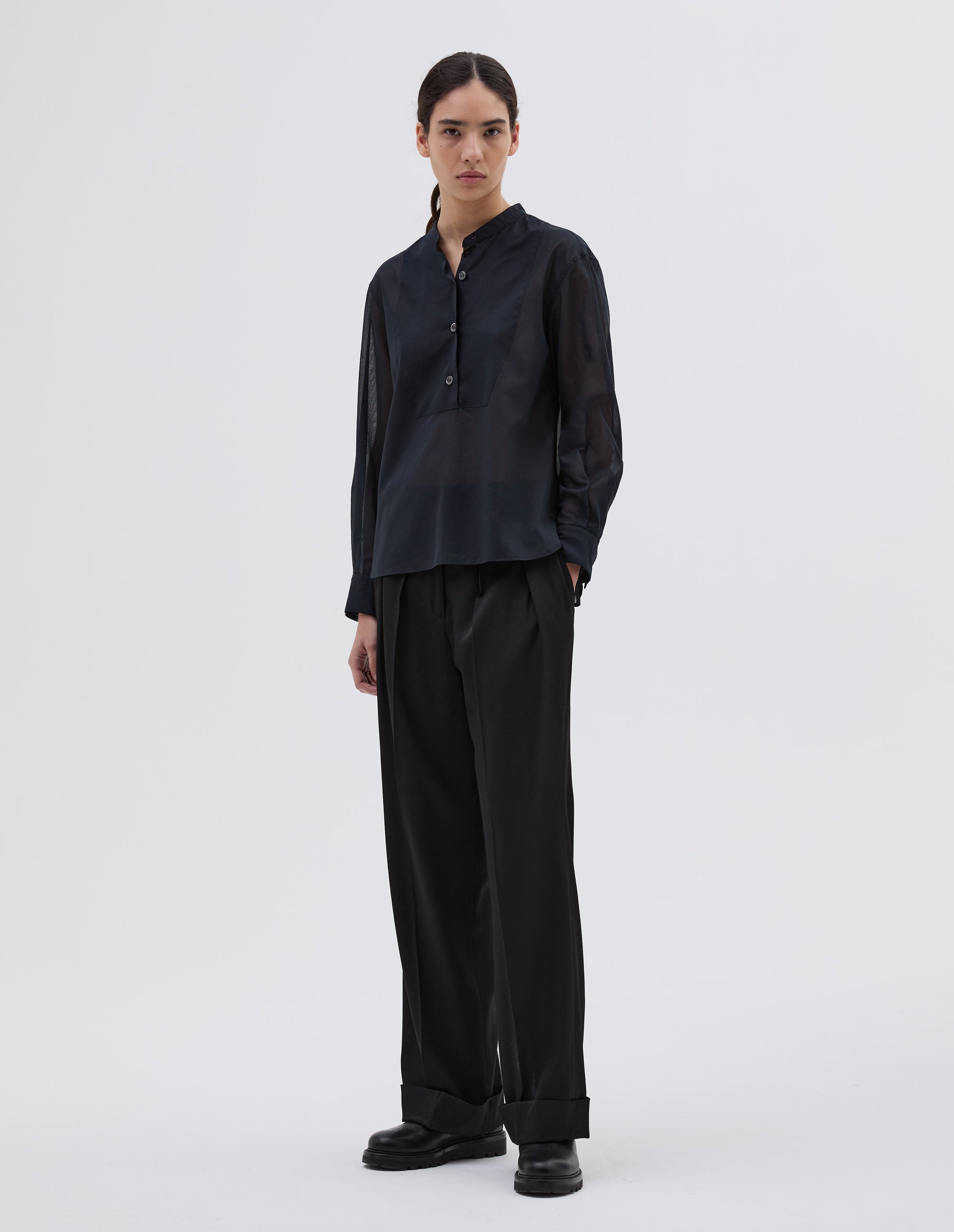 Chemise à plastron - Black