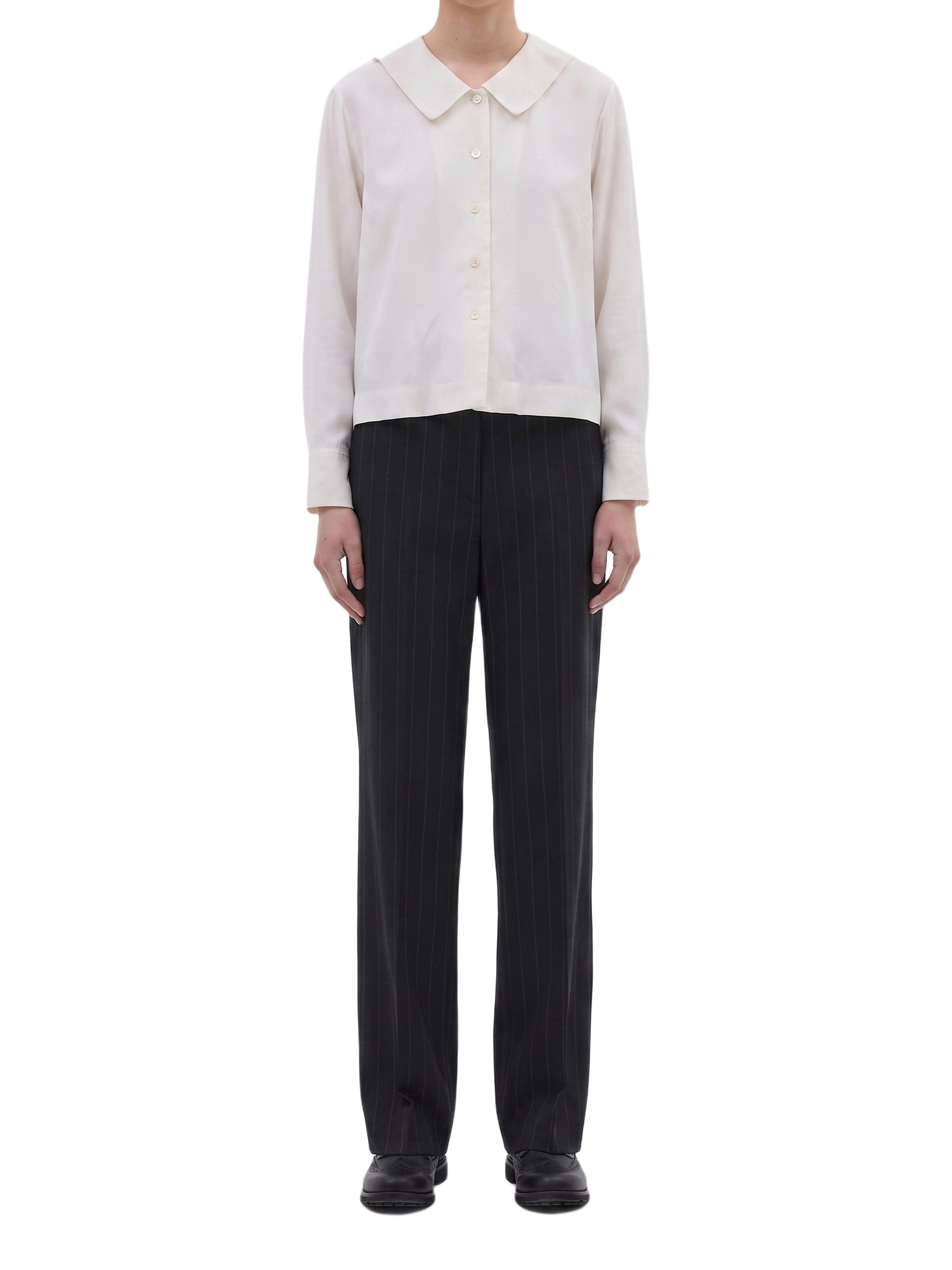Chemise Sailor ample en soie - Chalk