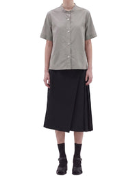 Chemise manches courtes sans col - Green