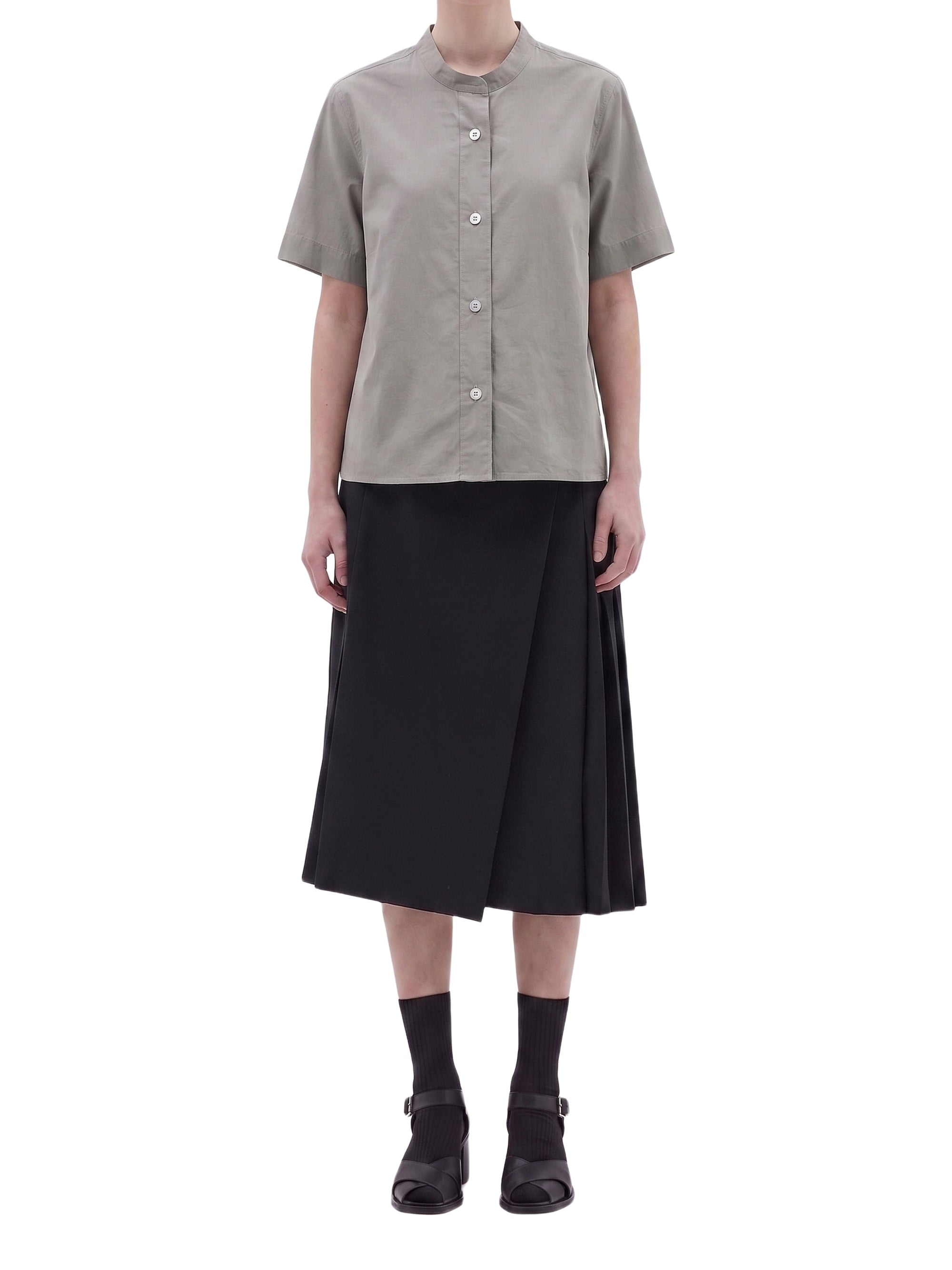 Chemise manches courtes sans col - Green