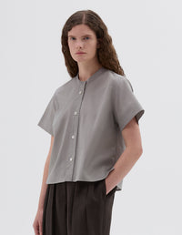 Chemise manches courtes sans col - Green