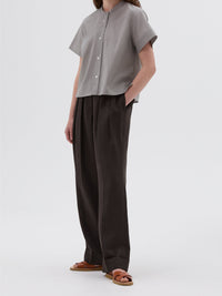 Chemise manches courtes sans col - Green