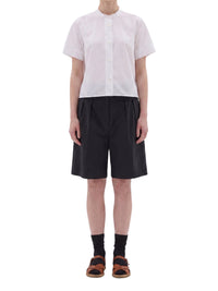Chemise manches courtes sans col - White