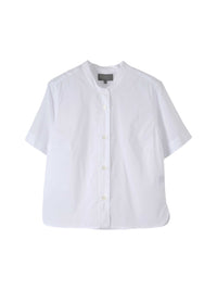 Chemise manches courtes sans col - White