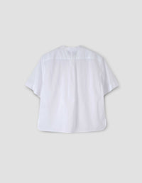Chemise manches courtes sans col - White