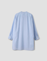 Chemise longue sans col - Blue