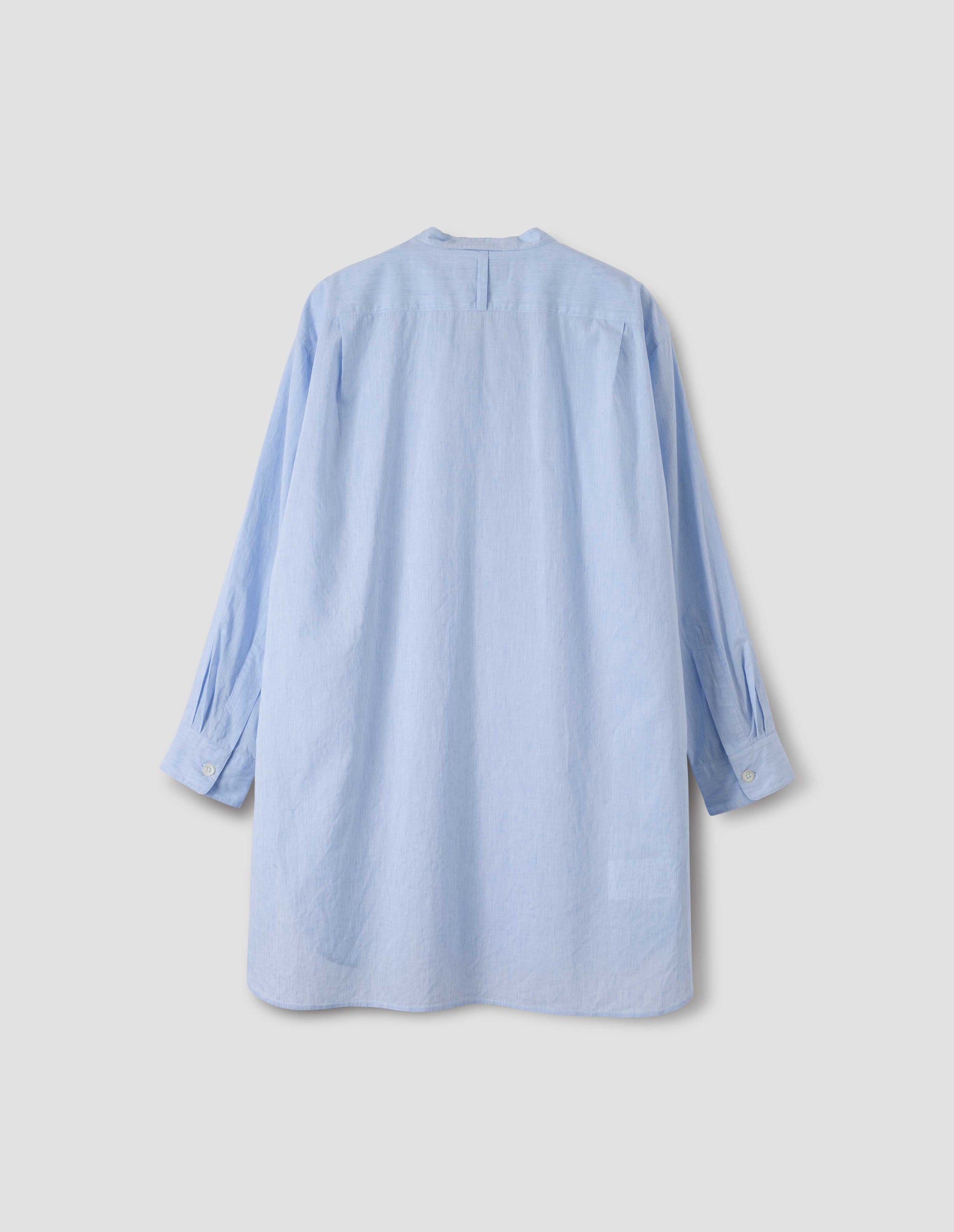 Chemise longue sans col - Blue