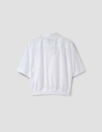 Chemise à ourlet côtelé - White