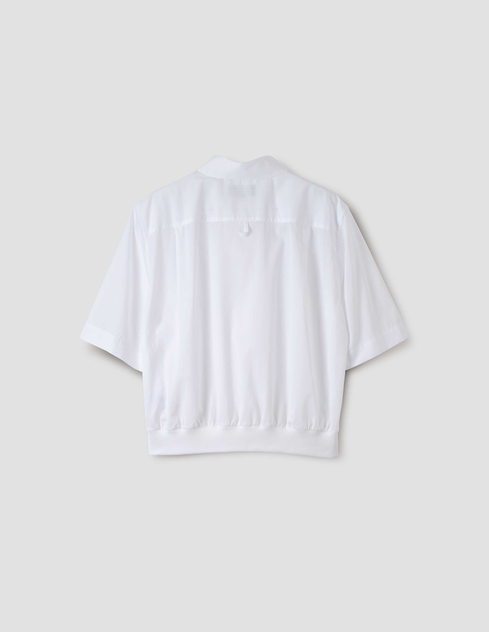 Chemise à ourlet côtelé - White