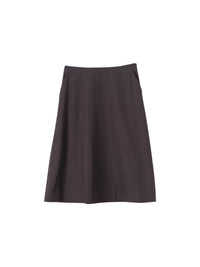 Jupe midi ample en laine - Brown & Black