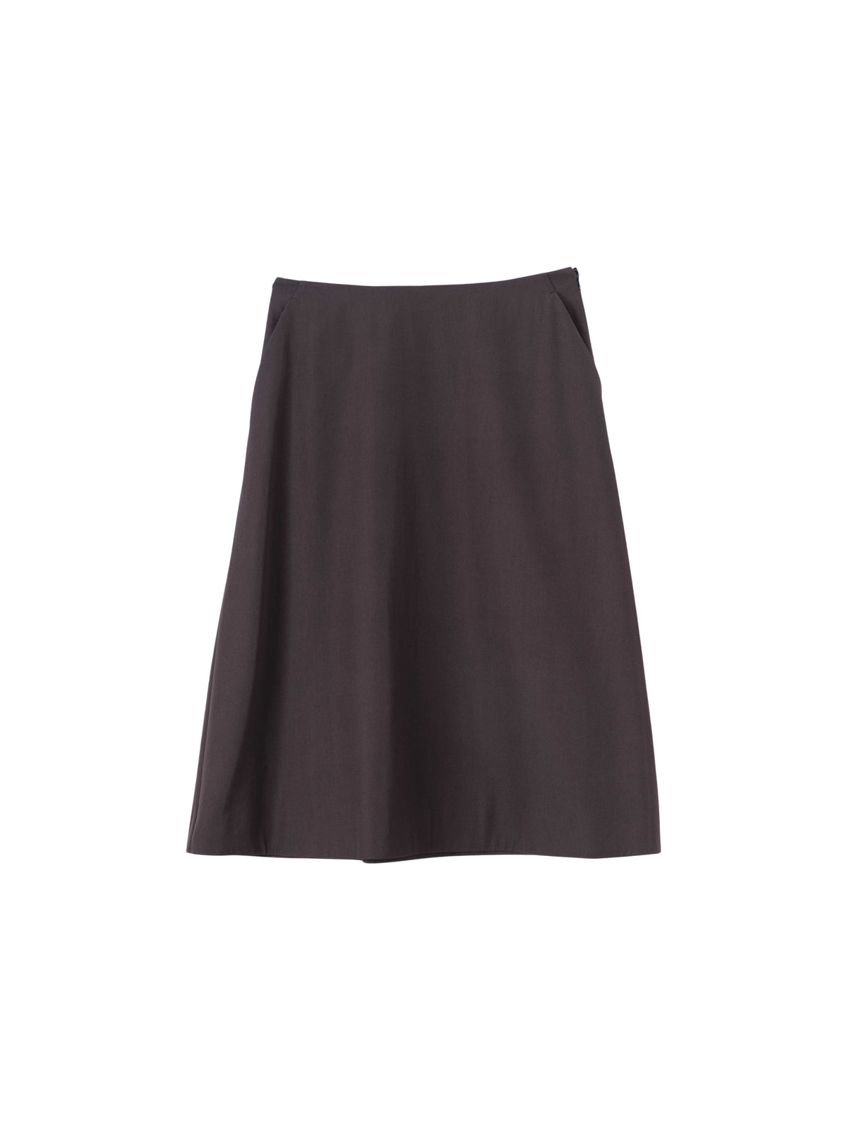 Jupe midi ample en laine - Brown & Black
