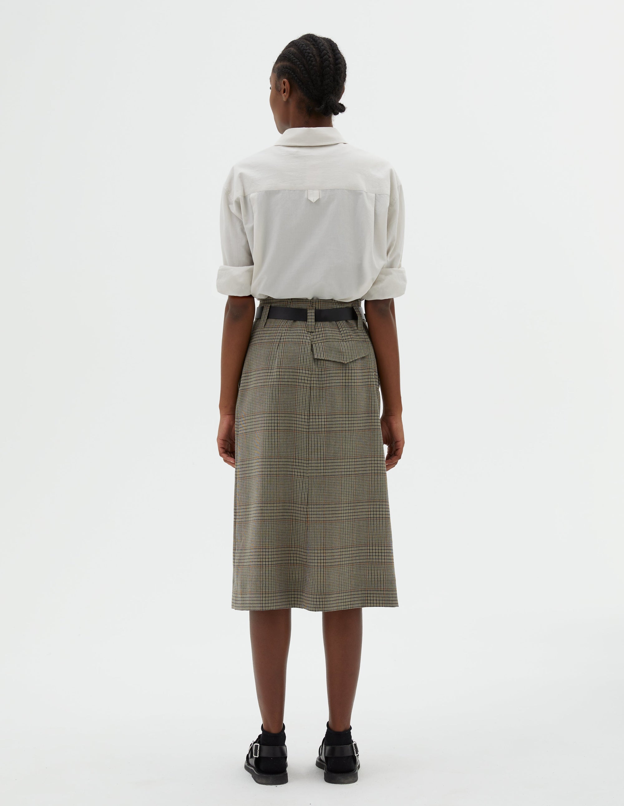 Jupe à fente avant - Black & Khaki