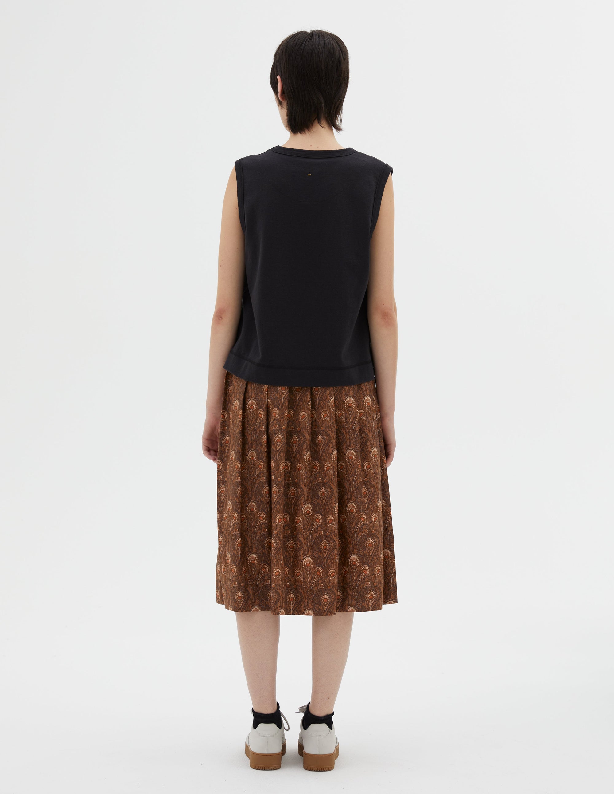 Jupe à ceinture contrastée - Tobacco & Umber