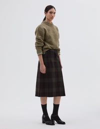 Jupe à fente arrière - Khaki & Brown