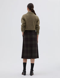 Jupe à fente arrière - Khaki & Brown
