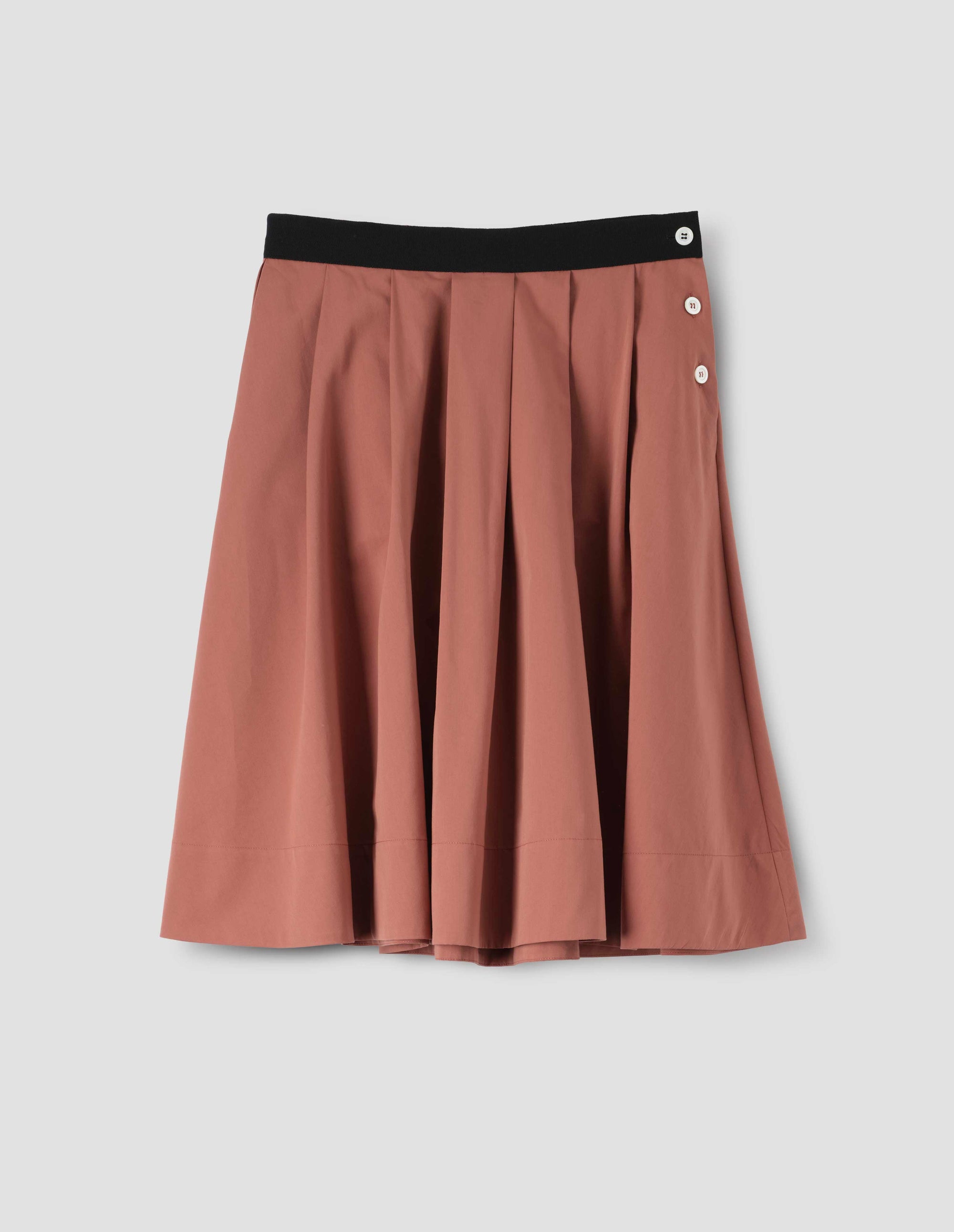 Jupe à taille boutonnée - Brown & Pink & Red