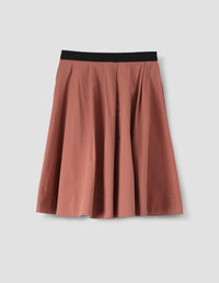 Jupe à taille boutonnée - Brown & Pink & Red