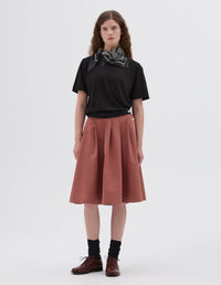 Jupe à taille boutonnée - Brown & Pink & Red
