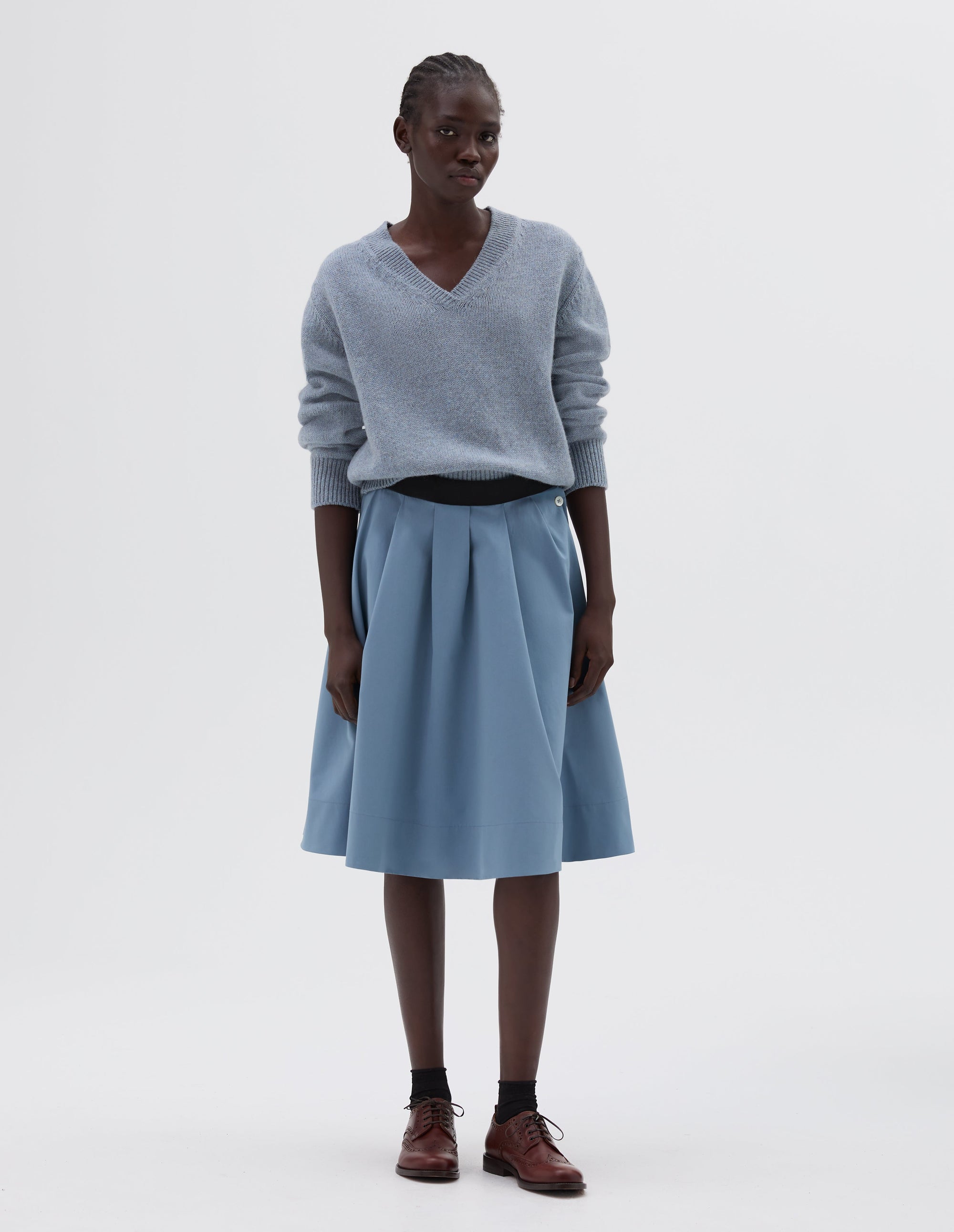 Jupe à taille boutonnée - Blue