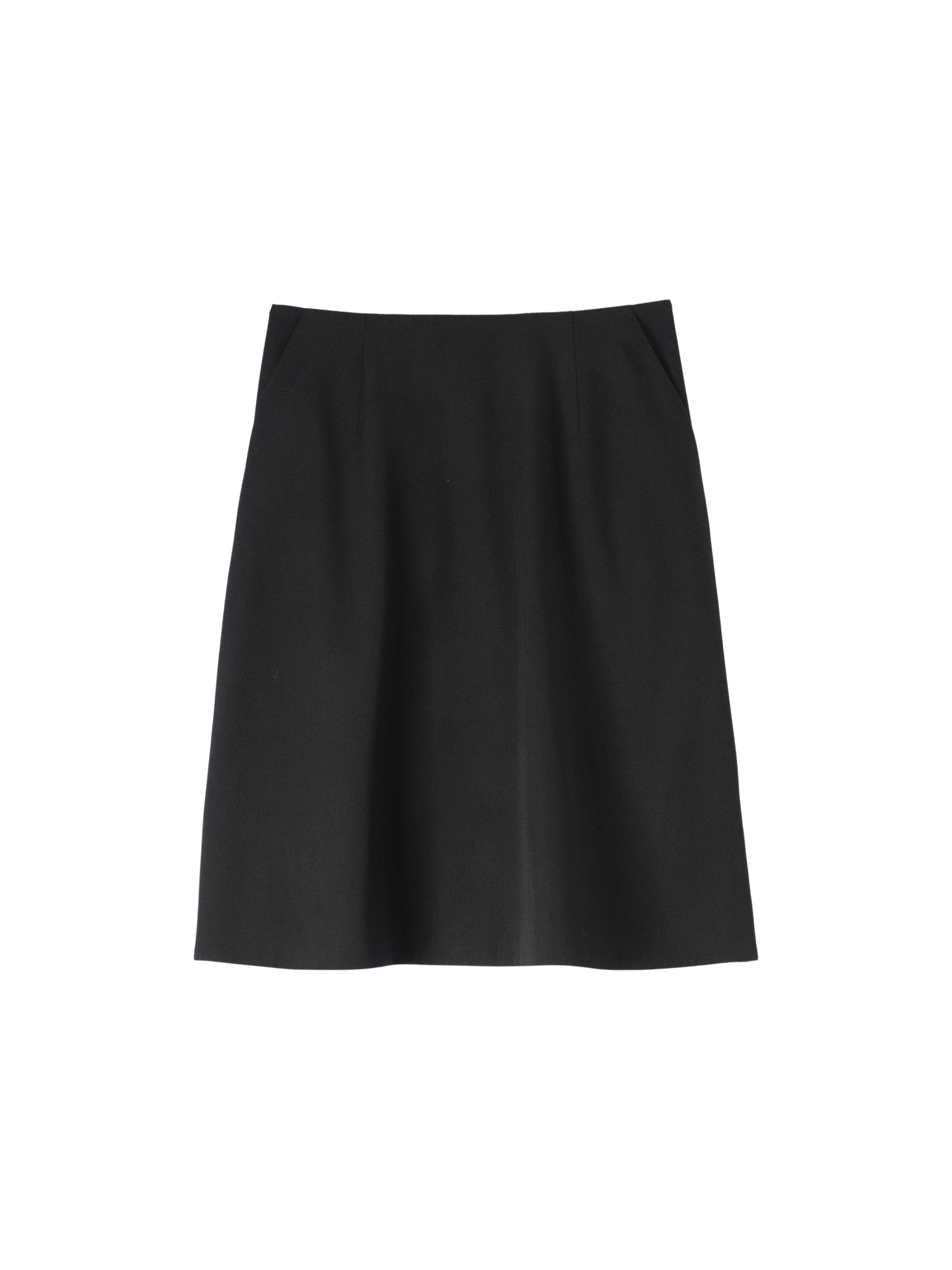 Jupe courte et droite en laine - Black